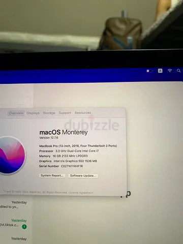 Mack book 2016 touch bar