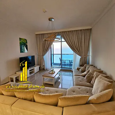شقة فخمة غرفتين وصالة اطلالة بحرية بعجمان - الكورنيش - ابراج الريزيدنس - مفروشة  للايجارالشهرى