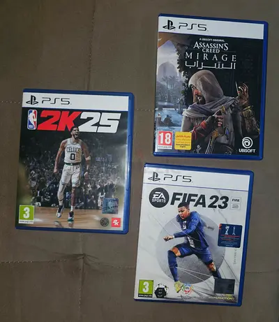 Set of 3 PS5 Games - NBA 2K25, FIFA 23, Assassin's Creed Mirage