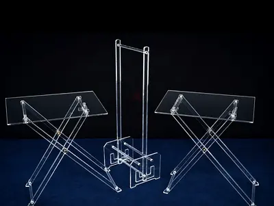 Folding Side Tables in Acrylic Glass, 1960s, Set of 2