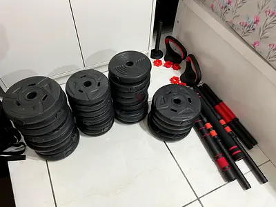 3 in one dumbbell kettlebell and barbell home weight equipment 50kg