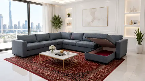 L-Shape Sofa Bed with Storage – Designed for customers who want comfort, style and practicality toge