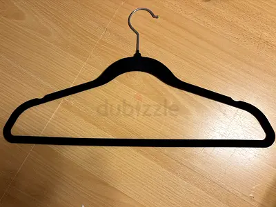 Set of non-slip velvet clothes hanger - black- 40pcs