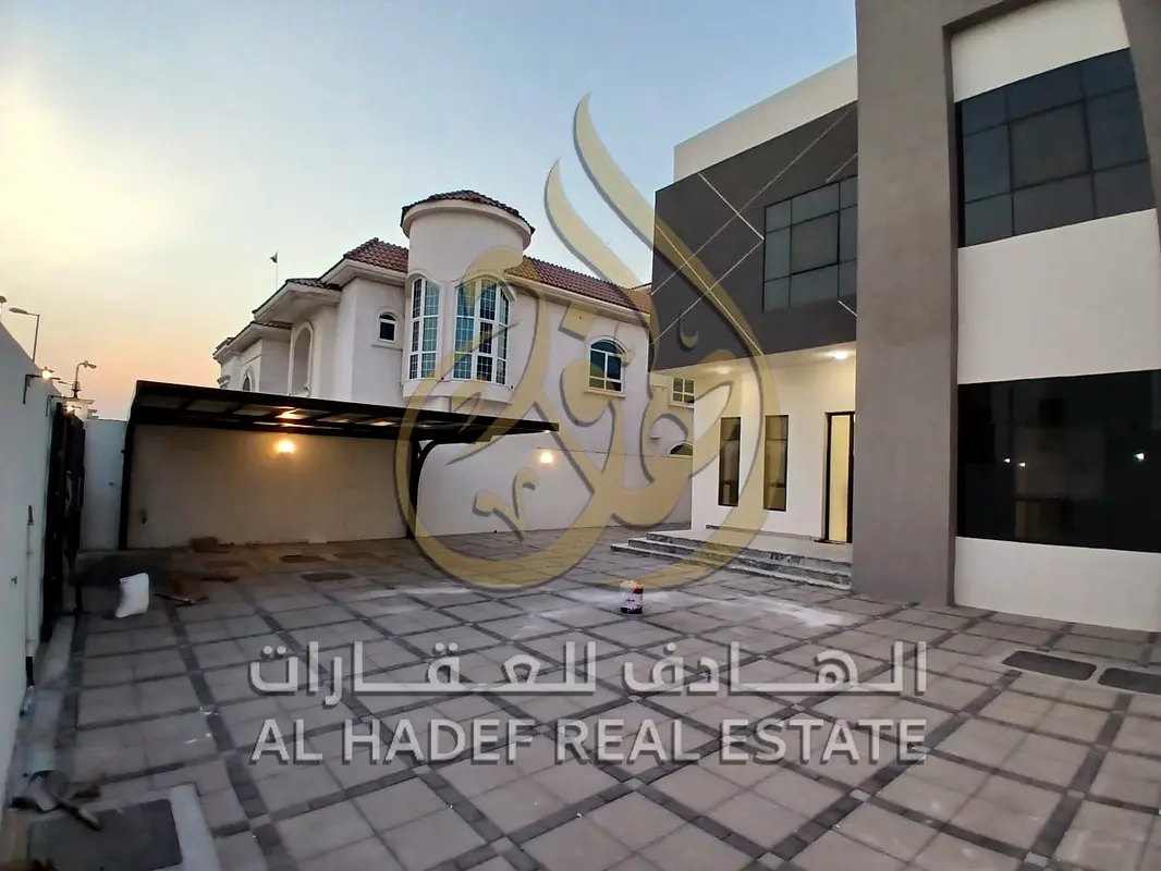Modern First Tenant Villa for Rent in Al Hoshi Sharjah 4 Master Bedrooms Smart Home Separate Majlis Large Yard Covered Parking Central AC 5000 Sq Ft A
