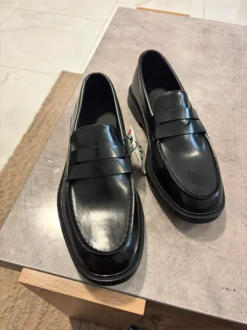 ZARA black leather penny loafers - brand new with tags, EU size 42