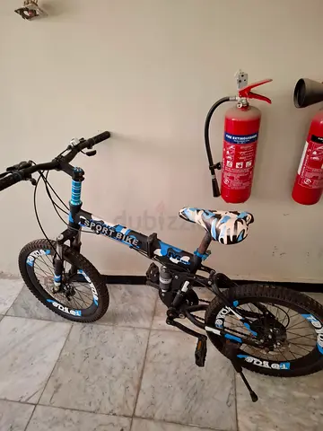Toyou Folding Mountain Bike with Blue Camo Design