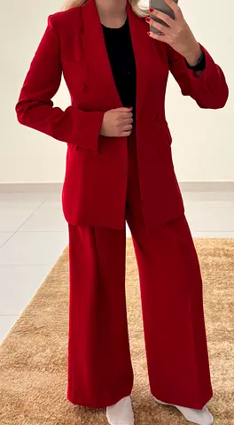Zara Red Tailored Suit