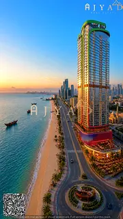 For sale: 3 bed hall apartment in Al Watan Tower Ajman, Corniche, sea facing, 2253 sq ft, modern fin