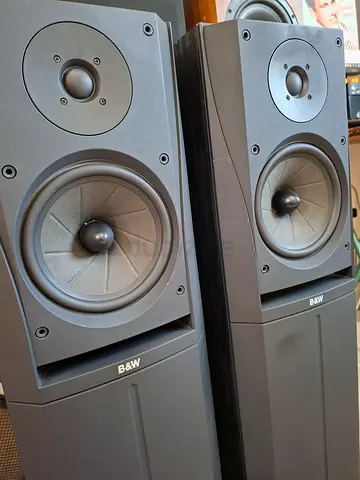 Bowers & Wilkins floorstanding speaker.