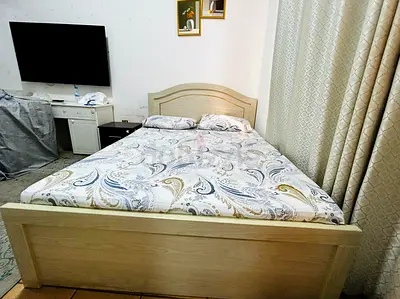 Wooden Single/Small Double Bed Frame with Mattress - Light Oak Finish