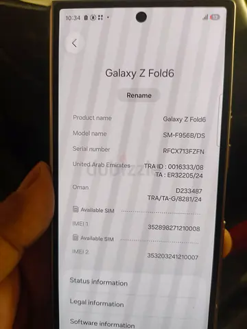 Samsung Galaxy Z Fold6 - 256GB TDRA (Good working condition)