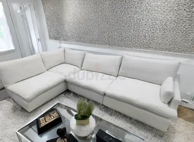 New condition white color feather 🪶 filled modular sofa