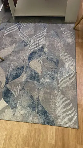Modern Abstract Area Rug in Blue and Grey Shades