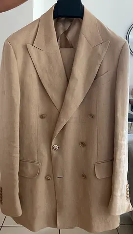 Suitsupply Beige Double Breasted Men's Suit