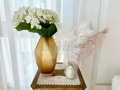 Zara Home Decorative Vase with Faux Hydrangeas — Stylish Table Accent