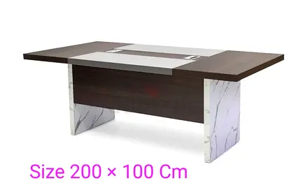 Modern 200x100 cm Conference / Dining Table with Marble Effect Legs