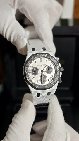 Audemars piguet 41mm Customized royal Oak chronograph by diw featuring a distinctive white strap