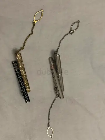 Tie Clips - Silver, black & Gold Tone, Lightly Used