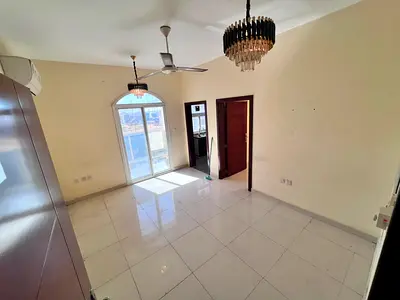 Brand new 2BHK in Al Alia, spacious, balcony, 2 bathrooms, split AC, AED 33K.