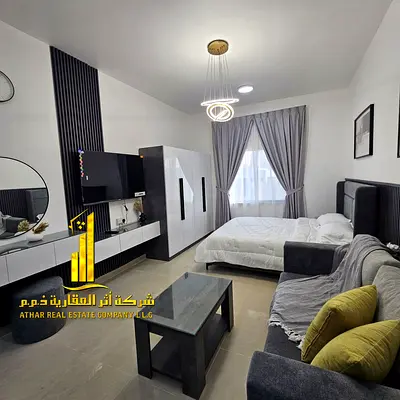 A golden opportunity! Luxurious, fully furnished studio apartment for monthly rent, all bills included, in Al Jurf 2, Ajman ✨