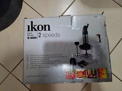 Ikon IK-9805S Hand Blender with Accessories - 2 Speeds (not used)