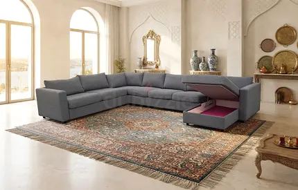 Complete L-Shape Sofa Bed Solution – Sofa, comfortable bed and storage in one smart design. Suitable