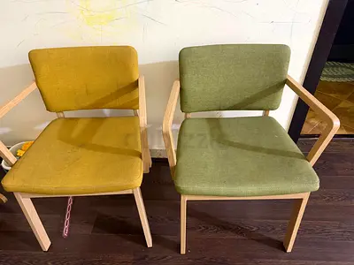 Two steel frame chairs for sale