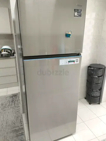 Haier Stainless Top Freezer Refrigerator - Good Condition