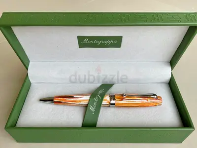 Montegrappa Orange Marble Ballpoint Pen with Original Box