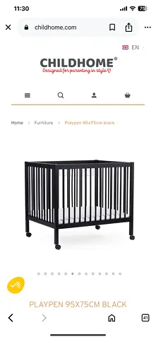Childhome Black Playpen 95x75cm – Good Condition