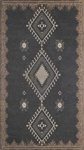 Dark blue Geometric Tribal Rug with non slip leather back. I have 3 of it