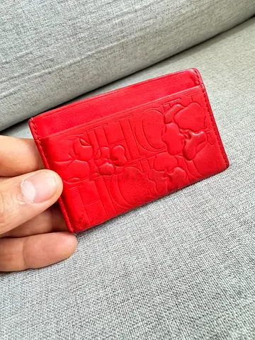 Authentic Carolina herrera embossed compact card holder / small wallet