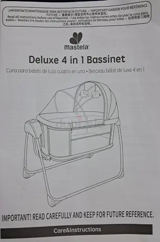 Mastela (Musical) Deluxe 4-in-1 Bassinet (manual shown) - Good condition