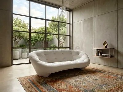 Ligne Roset Modern curved sofa