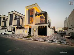 Villa at ajman| al Yasmeen area| 5 master rooms, majlis, 2 halls, roof | freehold for all nationalit