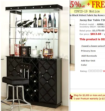 Velvet Bar Cabinet