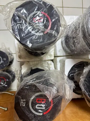 Pair of 12kg Hex Dumbbells — New