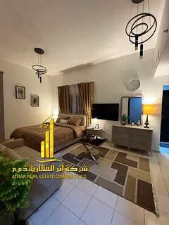 Luxury studio, second occupancy. With a separate kitchen and open view. Fully furnished. ✨ Ajman,