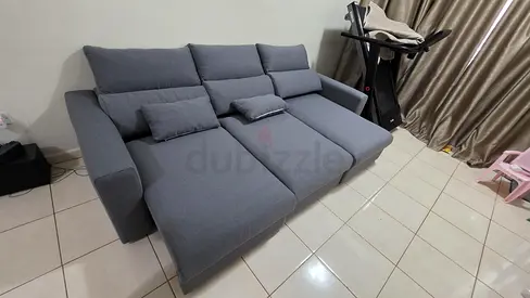 Almost Brand new condition ikea esklstuna lshape sofa bed with storage dark grey
