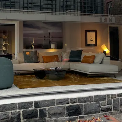 Dark grey Sectional papatados upper sofa