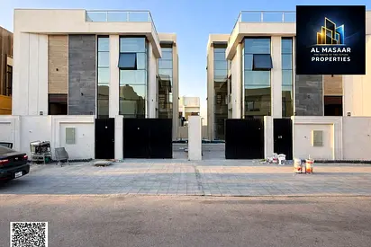 Modern villa in a happy development in Al Yasmin with a private pool and roof, 7 master bedrooms, personalized finishing, and freehold ownership for a