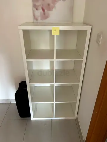 White 8-Cube Storage Shelf Unit - Good Condition