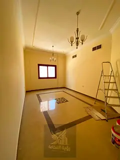 For rent in Al Khan one bedroom living room two bathrooms with ground parking annual rent 34000 AED