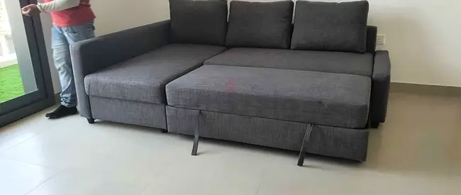 Grey Sectional l shaped Sofa Bed