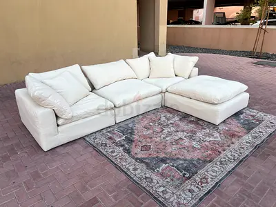 Selling Marina Home luscious Modular feather filled sofa with footstool Beige