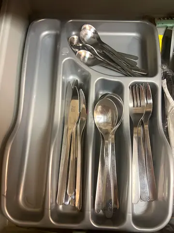 IKEA Stainless steel 40 piece cutlery set with plastic drawer organizer
