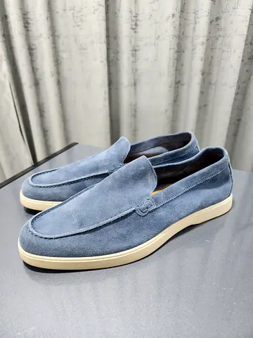 Massimo Dutti Blue Suede Loafers