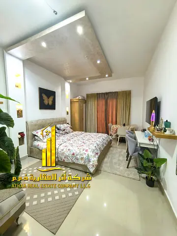 A golden opportunity! Luxurious, fully furnished studio apartment for monthly rent in Al Nuaimiya Towers, Tower C – Ajman ✨