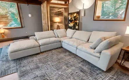 White color marina home feather 🪶 filled modular five piece sofa