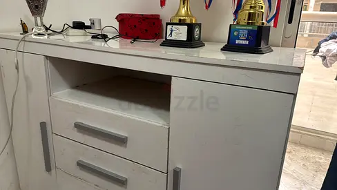 White Sideboard Cabinet with Drawers